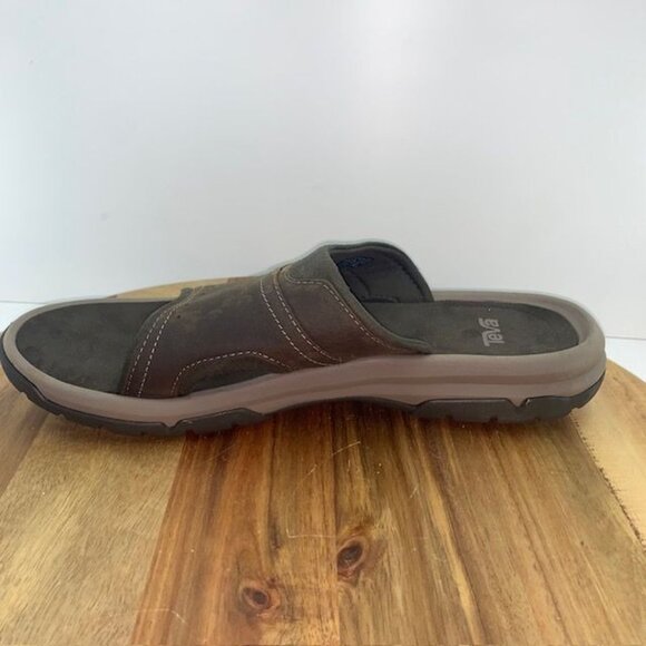 Teva Langdon Slides Mens Size 13 Brown Waterproof Leather Comfort Slip On 101515 main image 12